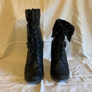 Black lace up boots